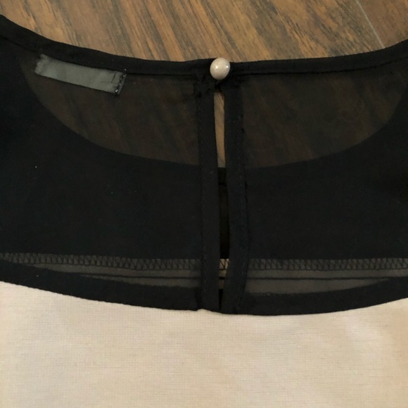 3/$25 Solemio Black Beige Long Sleeve Mini Dress - Picture 7 of 7